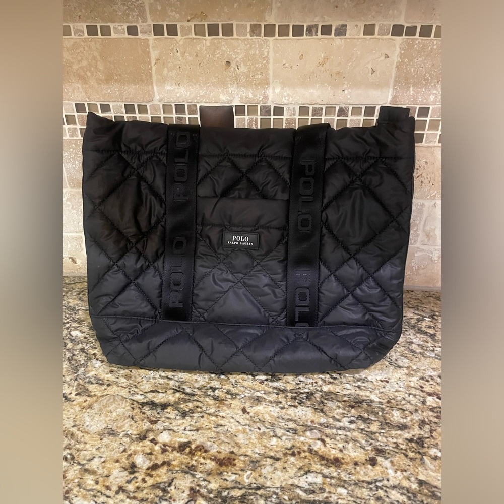 Polo by Ralph Lauren black tote puffer bag